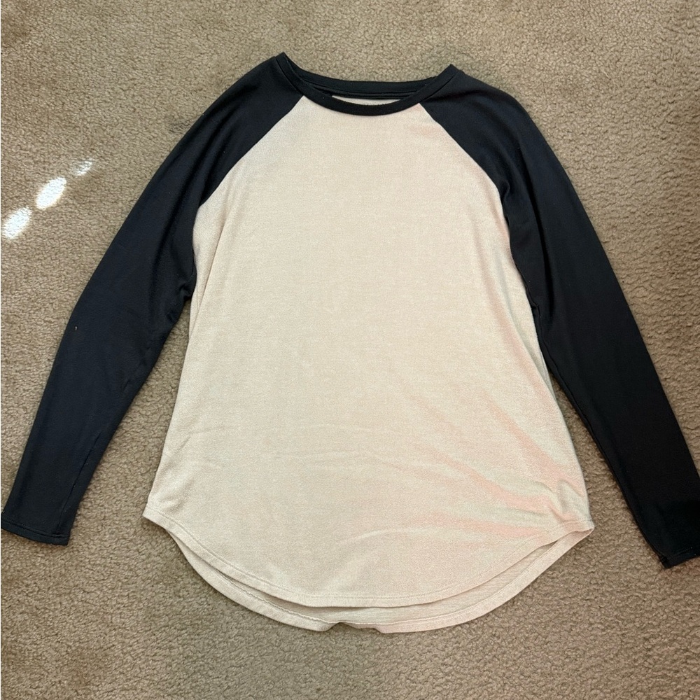 American Eagle Solid Long Sleeve Shirt (Size: S)
